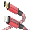 Adatkábel HAMA Reflective USB-C/Lightning 1,5m piros