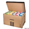 Archiváló konténer dobozoknak DONAU 555x370x315 mm felfelé nyíló tetővel barna