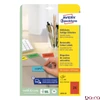 Etikett AVERY L6034-20 63,5x33,9mm univerzális piros 480 címke/doboz 20 ív/doboz