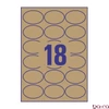 Etikett AVERY L7103-25 63,5x42,3 mm környezetbarát ovális barna kraft 25 íves
