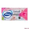 Papírzsebkendő ZEWA Deluxe 3 rétegű 90 darabos Sensitive/Blossom Moments