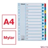 Regiszter ESSELTE Mylar A/4 laminált karton Jan-Dec