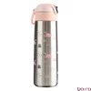 Termosz WABO 420 ml acél fedeles ezüst flamingo