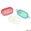 Uzsonnás doboz AQUA PURE műanyag BPA mentes 210x120x70 mm zöld-pink