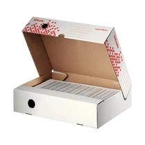 Archiváló doboz ESSELTE Speedbox A/4 80 mm karton fehér felfelé nyíló tetővel újjrahasznosított Archiváló doboz ESSELTE Speedbox A/4 80 mm karton fehér felfelé nyíló tetővel újjrahasznosított