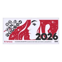 Asztali naptár FORTUNA TA24 álló fehér lapos holdfázissal 2026.