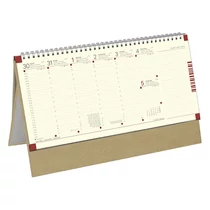 Asztali naptár kép nélküli TOPTIMER C051 álló sárga lapos bézs 2026.