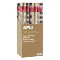 Díszcsomagoló APLI Kraft Black & White II tekercses 70x200 cm 55 tekercs/doboz vegyes mintákkal