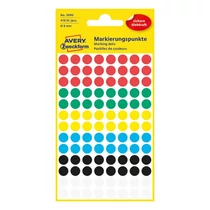 Etikett AVERY 3090 öntapadó jelölőpont vegyes 6 szín 8mm 416 jelölőpont/csomag Etikett AVERY 3090 öntapadó jelölőpont vegyes 6 szín 8mm 416 jelölőpont/csomag