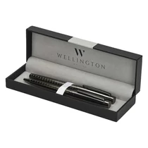 Golyóstoll készlet WELLINGTON York golyóstoll + rollertoll antracit díszdobozban