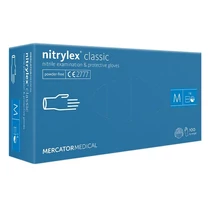 Gumikesztyű egyszer használatos nitril púdermentes kék M 8 100 darabos
