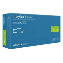 Gumikesztyű egyszer használatos nitril púdermentes kék S 7 100 darabos