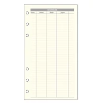 Gyűrűs kalendárium betét SATURNUS L365 kötségtervező sárga lapos 2026.