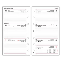 Gyűrűs kalendárium betét SATURNUS M311/F heti fehér lapos 2026.