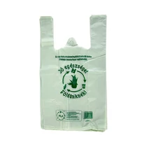 Ingvállas táska lebomló PLA 24x45x12cm vékony Jó egészséget Földünknek felirattal 100 darabos