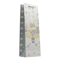 Italtasak CREATIVE Deluxe Plus 12x36x9 cm karácsonyi matt fóliás fehér sodort füles