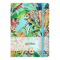 Jegyzetfüzet vonalas SPOKO A/5 96 lapos gumis keményfedeles gepárd