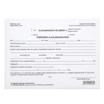 Nyomtatvány egészségi alkalmassági vélemény