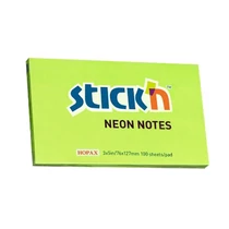 Öntapadós jegyzettömb STICK`N 76x127mm neon zöld 100 lap Öntapadós jegyzettömb STICK`N 76x127mm neon zöld 100 lap