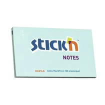 Öntapadós jegyzettömb STICK`N 76x127mm pasztell kék 100 lap Öntapadós jegyzettömb STICK`N 76x127mm pasztell kék 100 lap