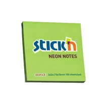 Öntapadós jegyzettömb STICK`N 76x76mm neon zöld 100 lap Öntapadós jegyzettömb STICK`N 76x76mm neon zöld 100 lap