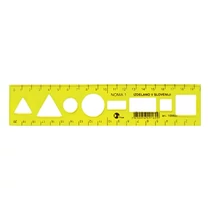 Sablon vonalzó OPTIMA hajlékony sárga 20cm
