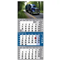 Speditőr naptár REALSYSTEM 1 tömbös 3 havi kék Kamion 2026.