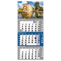 Speditőr naptár REALSYSTEM 1 tömbös 3 havi kék Magyarország 2026.