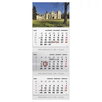 Speditőr naptár TOPTIMER T070 3 tömbös 3 havi Kastély 2026.