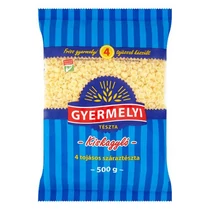 Száraztészta kiskagyló GYERMELYI 4 tojásos 500 g