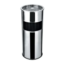 Szemetes hamutartóval tűzálló kültéri fém inox 25x58cm