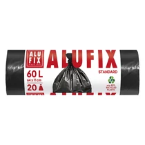Szemeteszsák ALUFIX 60L 15 mikronos fekete 20 darabos