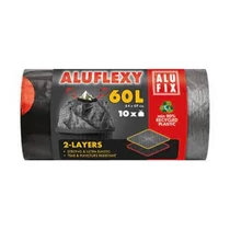 Szemeteszsák ALUFIX 60L 33 mikronos aluflexy fekete 10 darabos