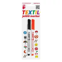 Textilmarker ICO T-Shirt slim M fekete+piros 2 darabos