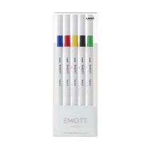 Tűfilc UNI EMOTT 5 darabos 0,4mm (kék, piros, sárga, fekete, zöld)