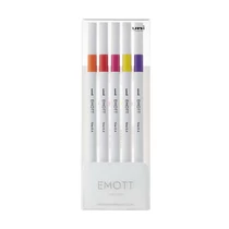 Tűfilc UNI EMOTT 5 darabos 0,4mm (narancs, cinóber, pink, citromsárga, fukszia)