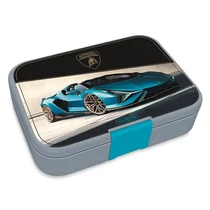 Uzsonnás doboz ARS UNA Lamborghini osztott műanyag 216x153x52 mm