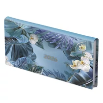 Zsebnaptár TOPTIMER Joy J030 heti fekvő fehér lapos Orchidea Metalizált ezüst 2026.