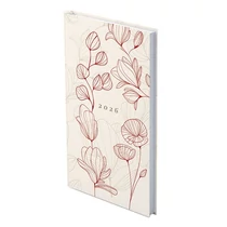 Zsebnaptár TOPTIMER Joy J035 heti álló fehér lapos London Metalizált bordó  2026.