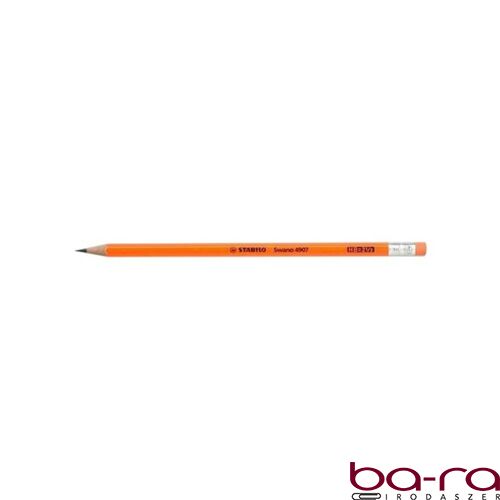 Grafitceruza STABILO Swano 4907 HB hatszögletű radíros neon narancssárga