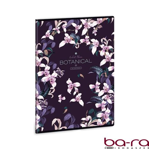 Füzet ARS UNA A/4 40 lapos Extra kapcsos kockás Botanic Orchid