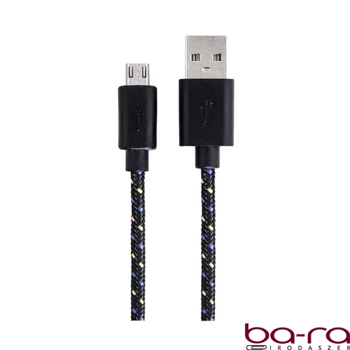 Adatkábel HAMA Micro USB szövet 1m fekete
