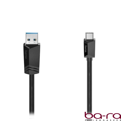 Adatkábel HAMA USB-C/USB-A 0,75m fekete
