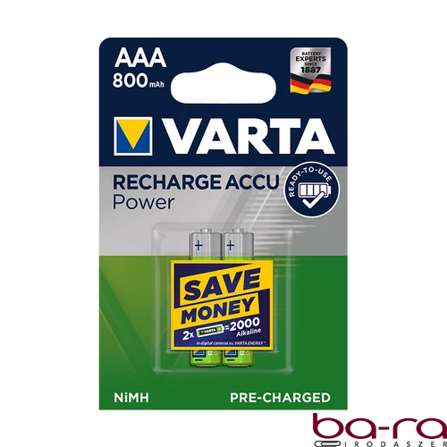 Akkumulátor mikro VARTA Power AAA előtöltött 2x800 mAh