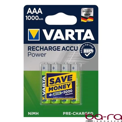 Akkumulátor mikro VARTA Power AAA előtöltött 4x1000 mAh