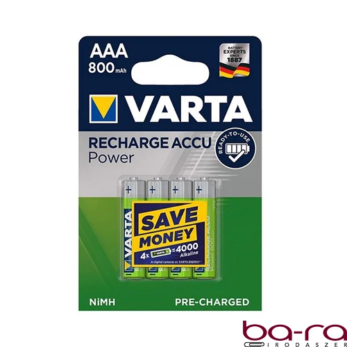 Akkumulátor mikro VARTA Recharge Accu Power AAA 4x800 mAh