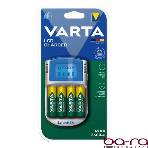Akkumulátor töltő VARTA LCD-s + AA 4x2600 mAh + 12 V USB