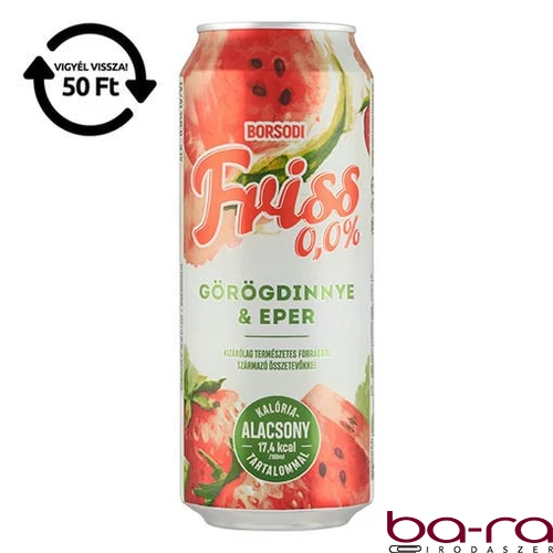 Alkoholmentes sör BORSODI Friss dinnye-eper 0,0% 500 ml DRS