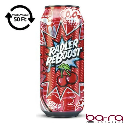 Alkoholmentes sör PÉCSI RADLER reboost meggy 0,0% 500 ml DRS