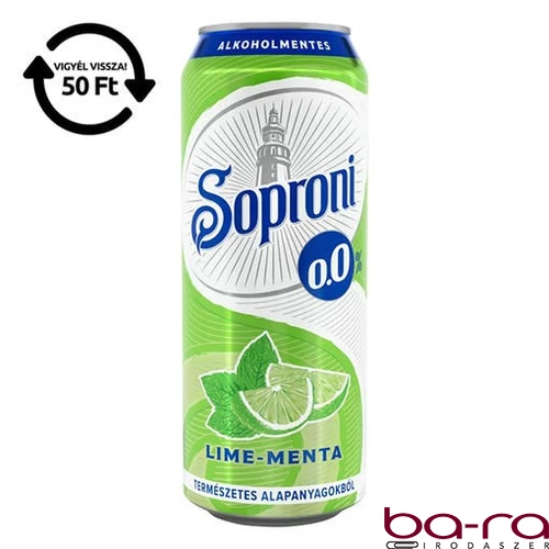 Alkoholmentes sör SOPRONI lime-menta 0,0% 500 ml DRS